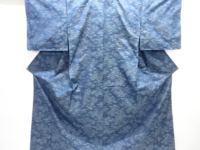 JAPANESE KIMONO / UNUSED OSHIMA TSUMUGI / WOVEN EGASUMI & TREE 